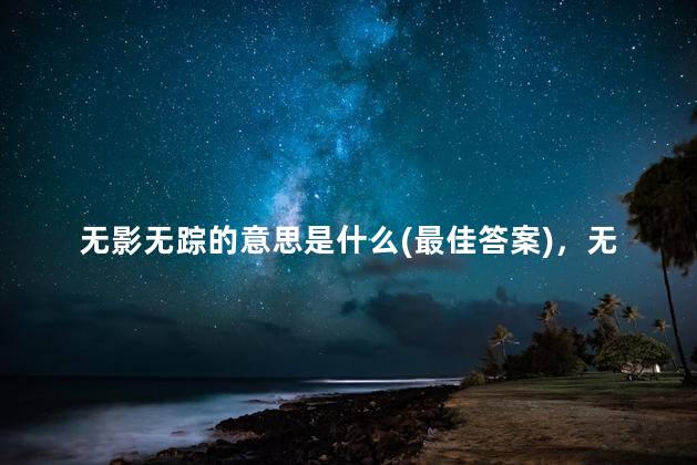 无影无踪的意思是什么(最佳答案)，无影无踪的意思是什么 标准答案